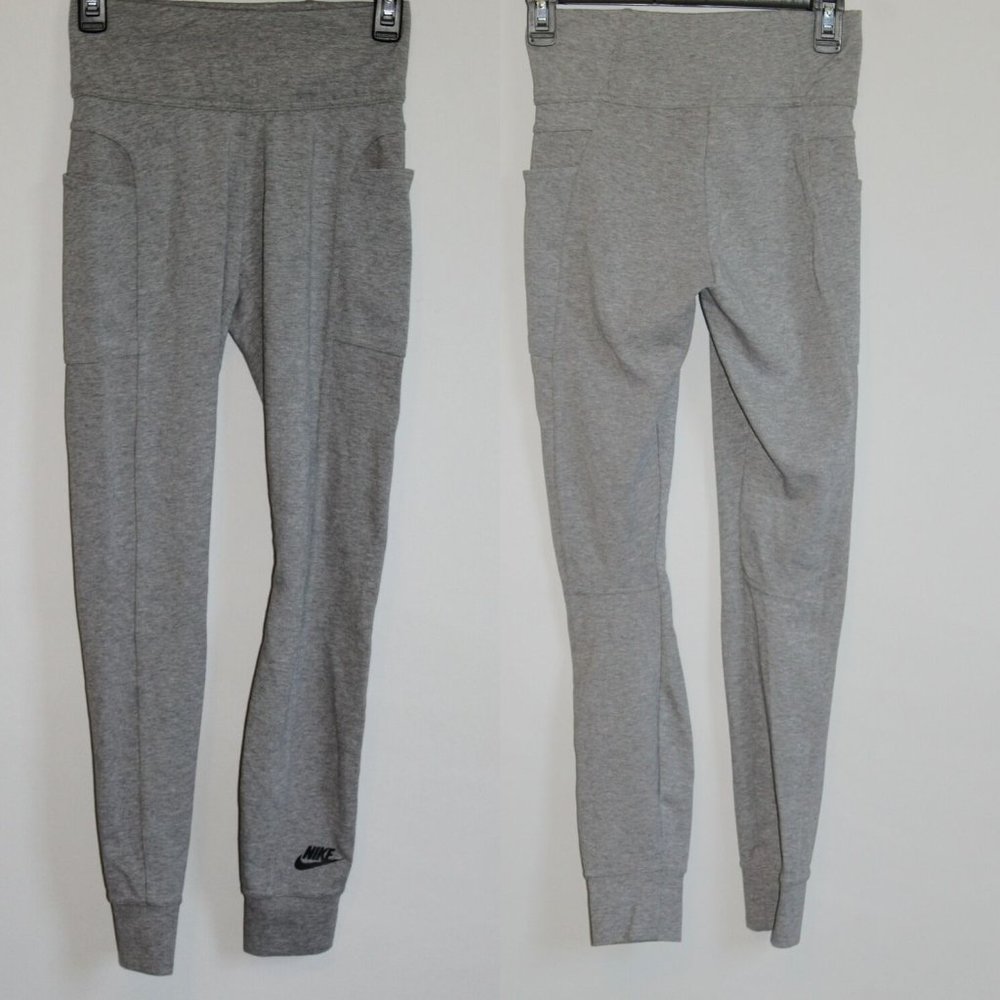 NIKE Sportswear Essential Leggings Gray HW8504 - Picture 5 of 6